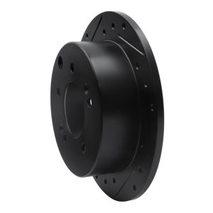 Kia Forte Brake Rotor (1) - Rear Left - R1 Concepts - Drilled & Slotted - Black - `10-`13